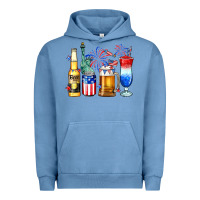 Pigment Pebble Blue 4th of July American drinks Urban Hoodie - Neo Western