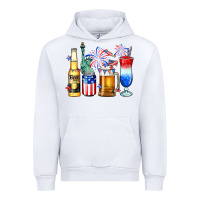 White 4th of July American drinks Urban Hoodie - Neo Western