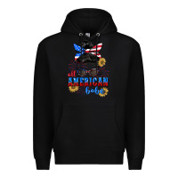 Black All American Babe 4th of July Premium Hoodie - CowGirlArtShop