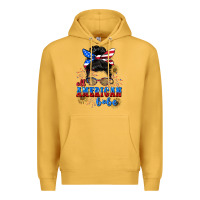 Mustard All American Babe 4th of July Premium Hoodie - CowGirlArtShop