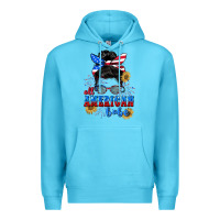 Ocean Blue All American Babe 4th of July Premium Hoodie - CowGirlArtShop