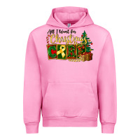 Fuchsia Pink all i want for christmas is cure childhood cancer Urban Hoodie - FaDigitalArtStudio