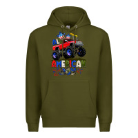 Army Green All American Boy 4th july Premium Hoodie - CowGirlArtShop