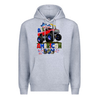 Heather Grey All American Boy 4th july Premium Hoodie - CowGirlArtShop