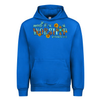 Cobalt made to worship with sunflowers Urban Hoodie - HRA Design Shop