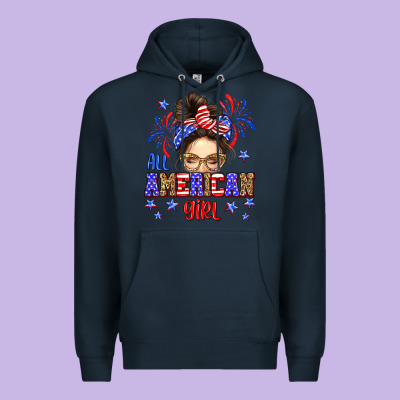 All American Girl Premium Hoodie Designed By Neo Western