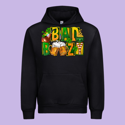 Bad Boozy St Patricks Urban Hoodie Designed By Fadigitalartstudio