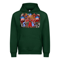 Forest Green Oh my stars chicken 4th of july Urban Hoodie - CowGirlArtShop