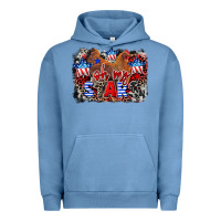 Pigment Pebble Blue Oh my stars chicken 4th of july Urban Hoodie - CowGirlArtShop