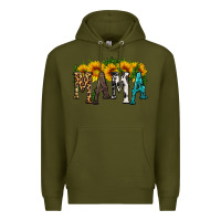 Army Green mama with sunflower Premium Hoodie - HRA Design Shop