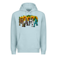 Blue Mist mama with sunflower Premium Hoodie - HRA Design Shop