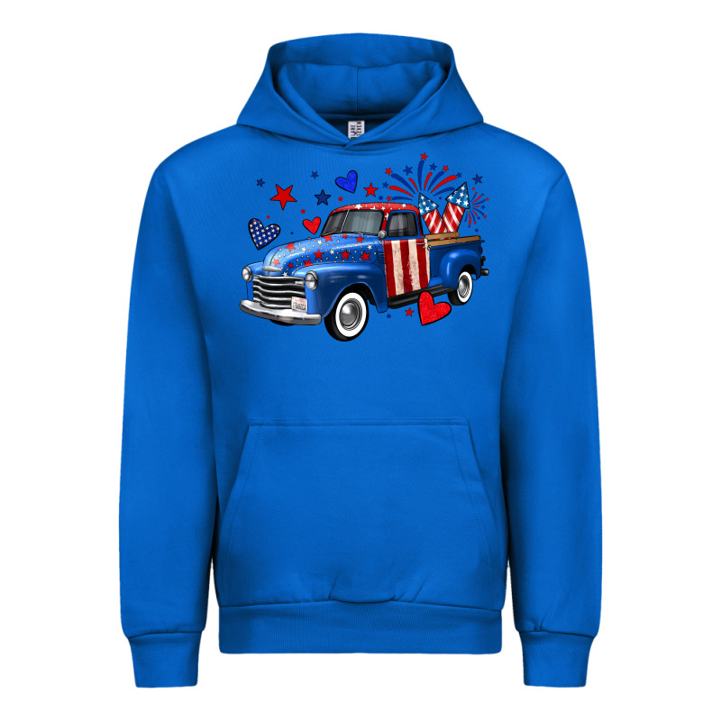 4th Of July American Flag Truck Urban Hoodie by Neo Western | Teevron