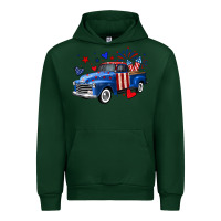 Forest Green 4th of July American flag truck Urban Hoodie - Neo Western