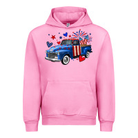 Fuchsia Pink 4th of July American flag truck Urban Hoodie - Neo Western