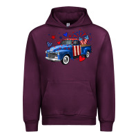 Mauve Wine 4th of July American flag truck Urban Hoodie - Neo Western