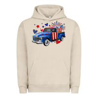 Pigment French Oak 4th of July American flag truck Urban Hoodie - Neo Western