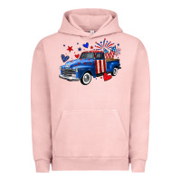 Pigment Salmon 4th of July American flag truck Urban Hoodie - Neo Western