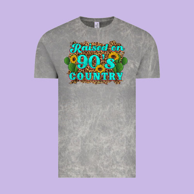 Raised 90's Country Cactus Sunflower's Vintage Tee Designed By Artiststas