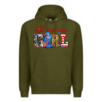 Army Green All American girl Premium Hoodie - Neo Western