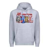 Heather Grey All American girl Premium Hoodie - Neo Western