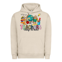 Pigment French Oak Teachers Change The World Urban Hoodie - CowhideDigitalArt