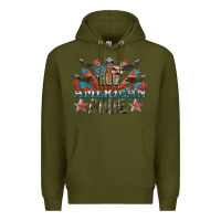 Army Green All American dude 4th of July Premium Hoodie - CowGirlArtShop