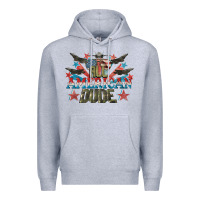 Heather Grey All American dude 4th of July Premium Hoodie - CowGirlArtShop