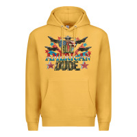 Mustard All American dude 4th of July Premium Hoodie - CowGirlArtShop
