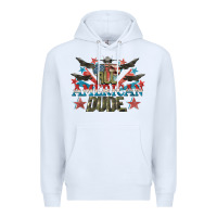 White All American dude 4th of July Premium Hoodie - CowGirlArtShop