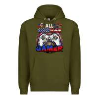 Army Green All American gamer 4th of july Premium Hoodie - CowGirlArtShop