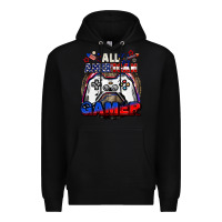 Black All American gamer 4th of july Premium Hoodie - CowGirlArtShop