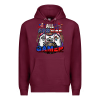 Burgundy All American gamer 4th of july Premium Hoodie - CowGirlArtShop