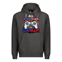 Charcoal Heather All American gamer 4th of july Premium Hoodie - CowGirlArtShop