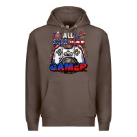 Coffee All American gamer 4th of july Premium Hoodie - CowGirlArtShop