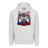 Dove Grey All American gamer 4th of july Premium Hoodie - CowGirlArtShop