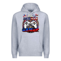 Heather Grey All American gamer 4th of july Premium Hoodie - CowGirlArtShop