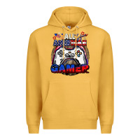 Mustard All American gamer 4th of july Premium Hoodie - CowGirlArtShop