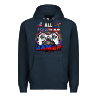 Navy All American gamer 4th of july Premium Hoodie - CowGirlArtShop