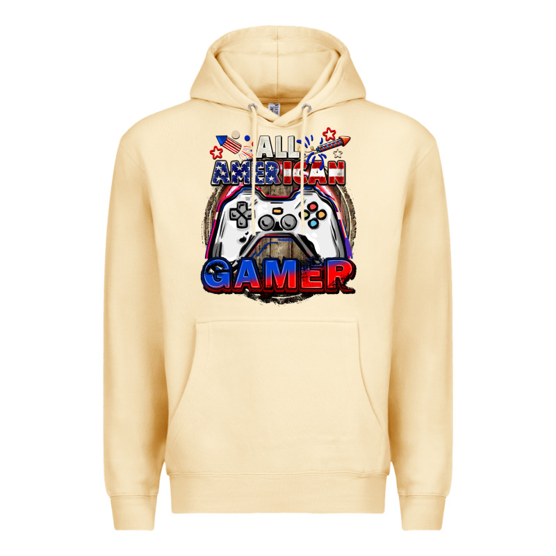 All American Gamer 4th Of July Premium Hoodie by CowGirlArtShop | Teevron