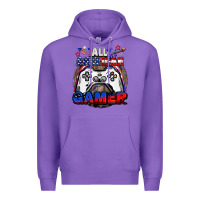 Purple All American gamer 4th of july Premium Hoodie - CowGirlArtShop