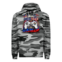 Slate Camo All American gamer 4th of july Premium Hoodie - CowGirlArtShop