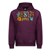 Mauve Wine jesus saves Urban Hoodie - HRA Design Shop
