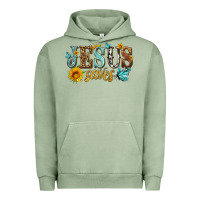 Pigment Oil Green jesus saves Urban Hoodie - HRA Design Shop