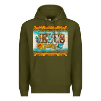 Army Green jesus saves tumbler Premium Hoodie - HRA Design Shop