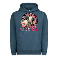 Pigment Midnight Navy be my valentine holstein cow valentine's day Urban Hoodie - FaDigitalArtStudio