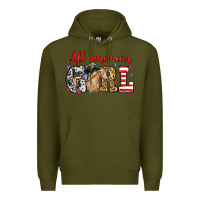 All American Girl With Cowgirl Premium Hoodie | Teevron