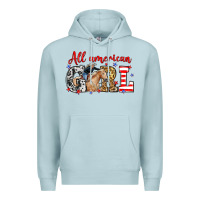Blue Mist All American girl with cowgirl Premium Hoodie - Neo Western