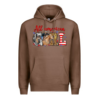 Chestnut All American girl with cowgirl Premium Hoodie - Neo Western