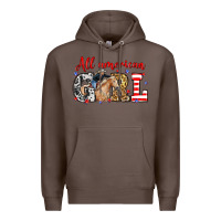 Coffee All American girl with cowgirl Premium Hoodie - Neo Western