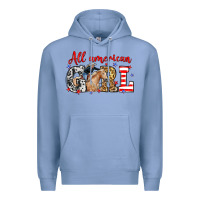 Colony Blue All American girl with cowgirl Premium Hoodie - Neo Western